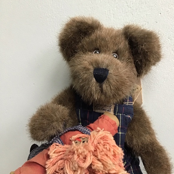Adorable Boyds Bears Simon Beanster And Andy - Brown Plush Teddy with His Doll - Picture 2 of 13